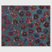 Papier Cadeau Turquoise Bordeaux Sapphire Bijou Tone Mariage or (Plat)