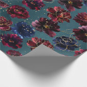 Papier Cadeau Turquoise Bordeaux Sapphire Bijou Tone Mariage or (Coin)