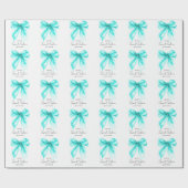 Papier Cadeau Turquoise Bow Coquette Script Sweet 16 Party (Plat)