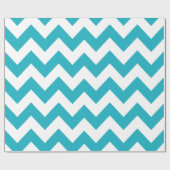 Papier Cadeau Turquoise Chevron audacieux (Plat)