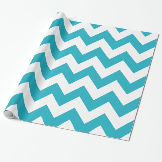 Papier Cadeau Turquoise Chevron audacieux (Déroulé)