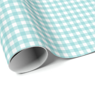 Papier Cadeau Turquoise clair Simple Plaid