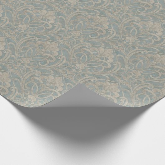 Papier Cadeau Turquoise Damas (Coin)