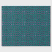 Papier cadeau turquoise de floraux violets (Plat)