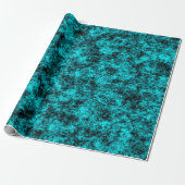 Papier Cadeau Turquoise de Luxe & Marbre Noir (Déroulé)