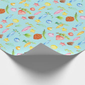 Papier Cadeau Turquoise de papier d'emballage de Noël (Coin)