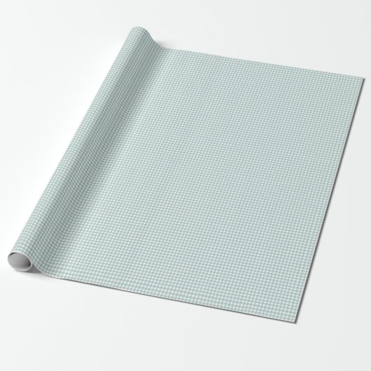 Papier Cadeau Turquoise en vichy simple mignon petits chèques pl (Déroulé)