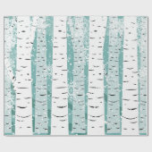 Papier Cadeau Turquoise et blanc bouleau dans l'art japonais hiv (Plat)
