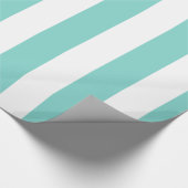 Papier Cadeau Turquoise et blanc Motif à grande bande (Coin)