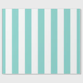 Papier Cadeau Turquoise et blanc Motif à grande bande (Plat)