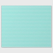 Papier Cadeau Turquoise et blanc petit zigzag (Plat)