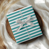 Papier Cadeau Turquoise et blanc Simple Horizontal trié