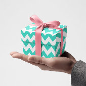 Papier Cadeau Turquoise et blanc Tiny Zigzag