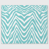Papier Cadeau Turquoise et blanc Zebra Stripes Poster de animal (Plat)
