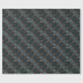 Papier Cadeau Turquoise et Brown Crisscross Plaid - Élégant Rust (Plat)