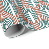 Papier Cadeau Turquoise et cuivre (Coin rond)