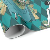 Papier Cadeau Turquoise et Gold Paris Art déco (Coin rond)