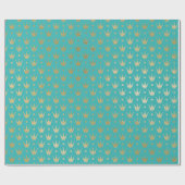 Papier Cadeau Turquoise et Gold Paris Theme Fusion (Plat)
