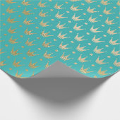 Papier Cadeau Turquoise et Gold Paris Theme Fusion (Coin)