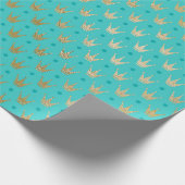 Papier Cadeau Turquoise et Gold Paris Theme Fusion (Coin)
