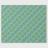 Papier Cadeau Turquoise et Lime Green Mandala (Plat)