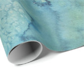 Papier Cadeau Turquoise et marine marbrés (Coin rond)