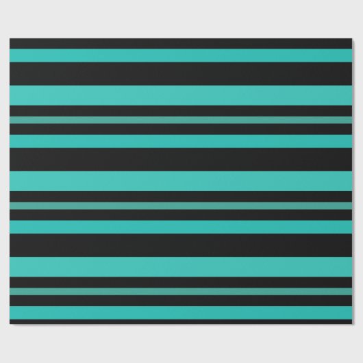 Papier Cadeau Turquoise et noir (Plat)