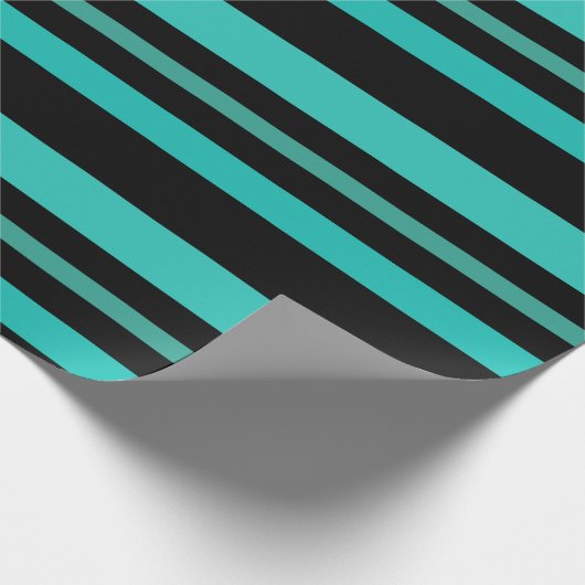 Papier Cadeau Turquoise et noir (Coin)