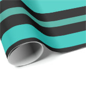 Papier Cadeau Turquoise et noir (Coin rond)
