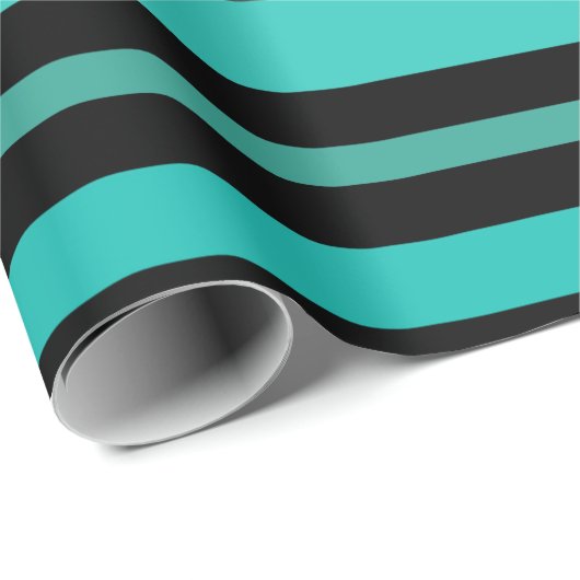 Papier Cadeau Turquoise et noir (Coin rond)