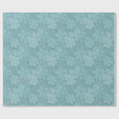 Papier Cadeau Turquoise Flocon de neige Motif Noël hiver (Plat)