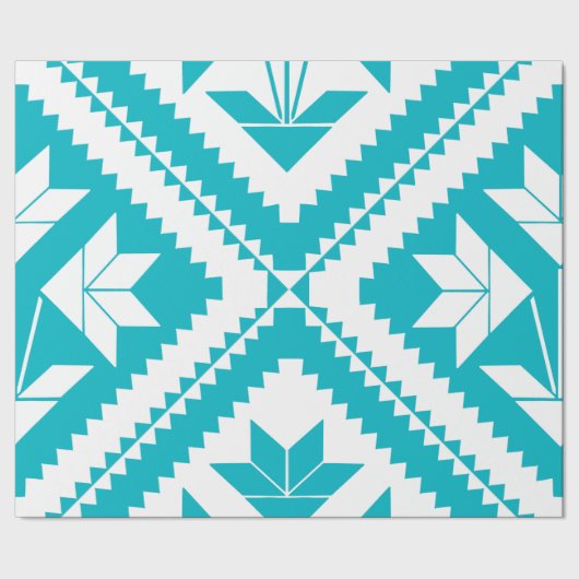 Papier Cadeau Turquoise Floral Quilt Wrapping Paper (Couture)