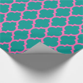 Papier Cadeau Turquoise foncé rose chaud marocain #4 (Coin)
