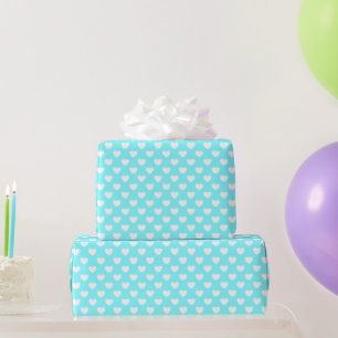 Papier Cadeau Turquoise Frappant Avec Motif Coeur mignon