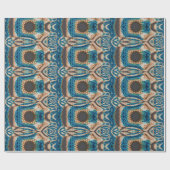 Papier Cadeau Turquoise Gold Sun Southwestern Art (Plat)