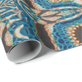 Papier Cadeau Turquoise Gold Sun Southwestern Art (Coin rond)