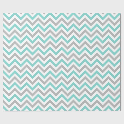 Papier Cadeau Turquoise, Gray, Wht Large Chevron Zig Zag (Plat)