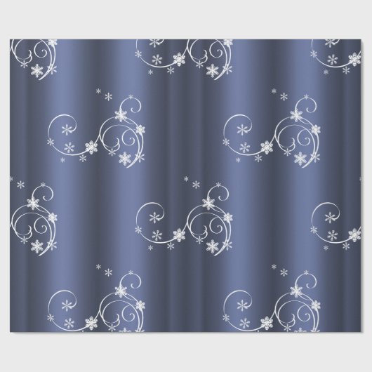 Papier Cadeau Turquoise métallique, Fils blancs Noël (Plat)