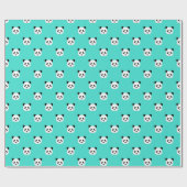 Papier Cadeau Turquoise - Minimalist Panda Pattern (Plat)