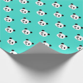 Papier Cadeau Turquoise - Minimalist Panda Pattern (Coin)