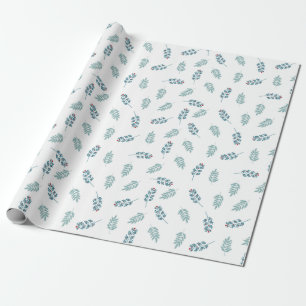 Papier Cadeau Turquoise Mistletoe