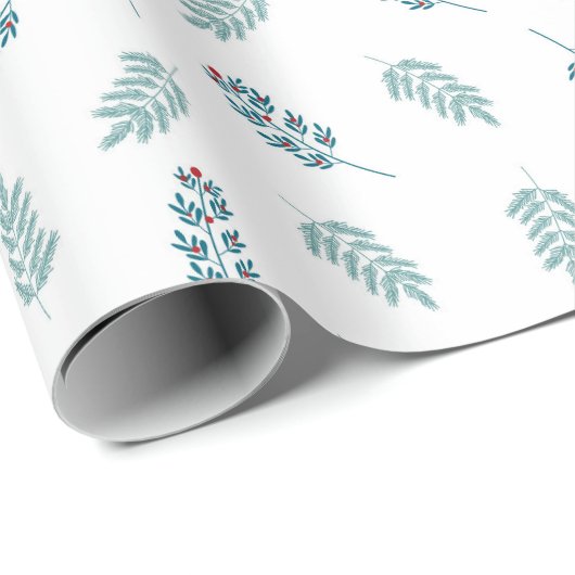 Papier Cadeau Turquoise Mistletoe (Coin rond)