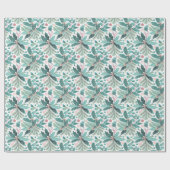 Papier Cadeau Turquoise Noël Holly Berries Motif#17 ID1009 (Plat)