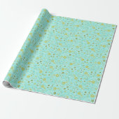 Papier Cadeau turquoise paisley bandana sans couture motif (Déroulé)