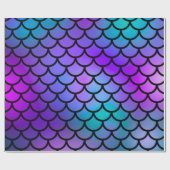 Papier Cadeau Turquoise Pink Blue Mermaid Balances Imaginaire Po (Plat)