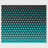 Papier Cadeau Turquoise Polka Dot Noir moderne (Plat)