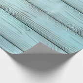 Papier Cadeau Turquoise Retro Bois rustique (Coin)