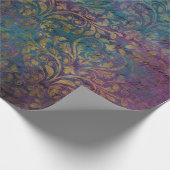 Papier Cadeau Turquoise rose violet Gold Damas (Coin)