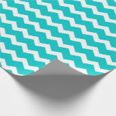 Papier Cadeau Turquoise sarcelle Chevron (Coin)