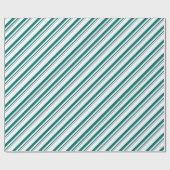 Papier Cadeau Turquoise Sucre de canne vert vacances en bande (Plat)